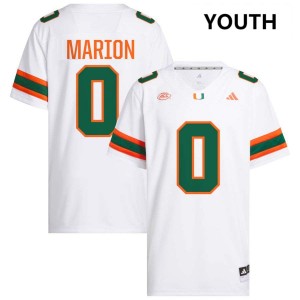 Youth Keelan Marion White Miami Hurricanes #0 College Football Player Jerseys 518943-266
