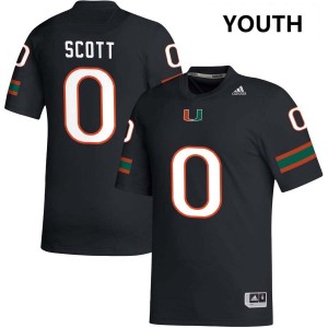 Youth Keionte Scott Black Miami Hurricanes #0 College Football 2025 Jersey 170301-629