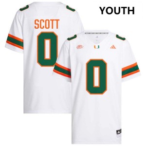 Youth Keionte Scott White Miami Hurricanes #0 College Football NCAA Jersey 880624-220