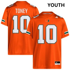 Youth Malachi Toney Orange Miami Hurricanes #10 College Football Official Jersey 886136-290