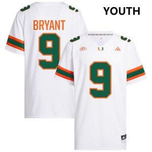 Youth Malik Bryant White Miami Hurricanes #9 College Football 2025 Jerseys 352645-834