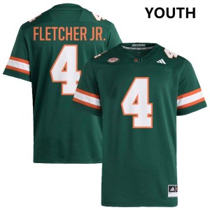 Youth Mark Fletcher Jr. Green Miami Hurricanes #4 College Football High School Jerseys 304527-331