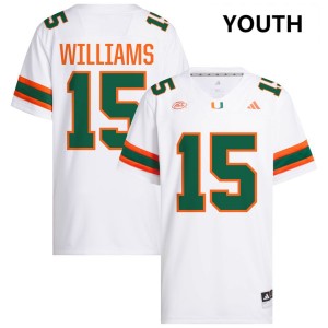 Youth Markeith Williams White Miami Hurricanes #15 College Football Stitched Jersey 327571-690