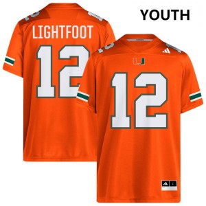 Youth Marquise Lightfoot Orange Miami Hurricanes #12 College Football Replica Jersey 752312-495