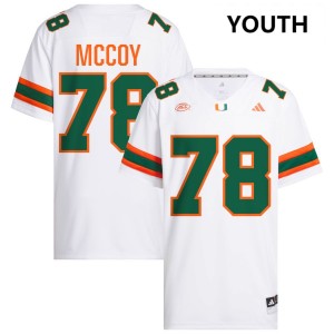 Youth Matthew McCoy White Miami Hurricanes #78 College Football Official Jersey 308308-363