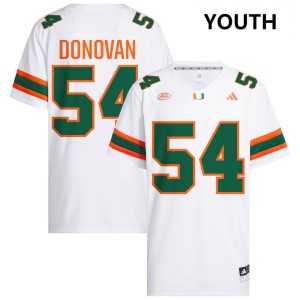Youth Michael Donovan White Miami Hurricanes #54 College Football 2025-26 Jersey 361133-940