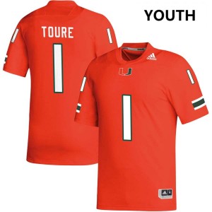 Youth Mohamed Toure Orange Miami Hurricanes #1 College Football 2025-26 Jersey 906935-664