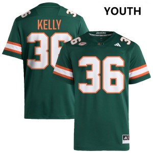 Youth Nick Kelly Green Miami Hurricanes #36 College Football Replica Jersey 254121-948
