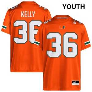 Youth Nick Kelly Orange Miami Hurricanes #36 College Football High School Jerseys 666213-224