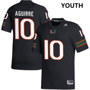 Youth Raul Aguirre Jr. Black Miami Hurricanes #10 College Football Player Jerseys 800726-717