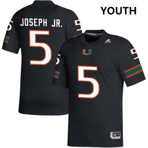 Youth Ray Ray Joseph Jr. Black Miami Hurricanes #5 College Football Embroidery Jerseys 393154-203