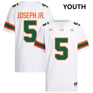 Youth Ray Ray Joseph Jr. White Miami Hurricanes #5 College Football NCAA Jerseys 615594-472