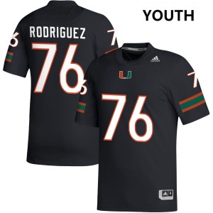 Youth Ryan Rodriguez Black Miami Hurricanes #76 College Football Official Jersey 919124-649