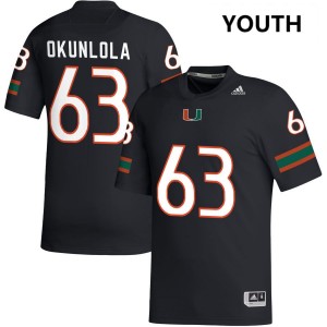 Youth Samson Okunlola Black Miami Hurricanes #63 College Football Replica Jerseys 258490-730