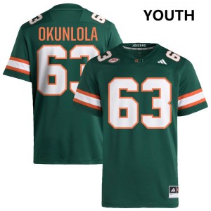Youth Samson Okunlola Green Miami Hurricanes #63 College Football High School Jersey 850720-566