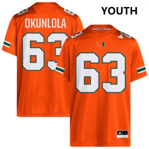 Youth Samson Okunlola Orange Miami Hurricanes #63 College Football Game Jerseys 687391-271