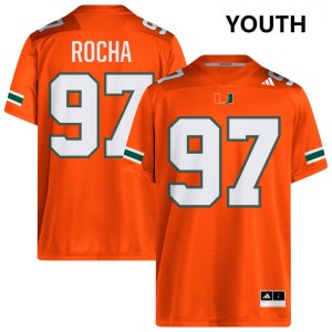 Youth Will Rocha Orange Miami Hurricanes #97 College Football Stitched Jerseys 200067-445