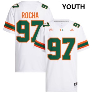 Youth Will Rocha White Miami Hurricanes #97 College Football 2025-26 Jerseys 991549-107