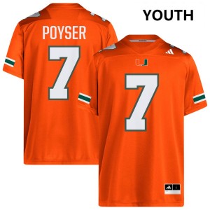 Youth Zechariah Poyser Orange Miami Hurricanes #7 College Football Player Jersey 766859-767
